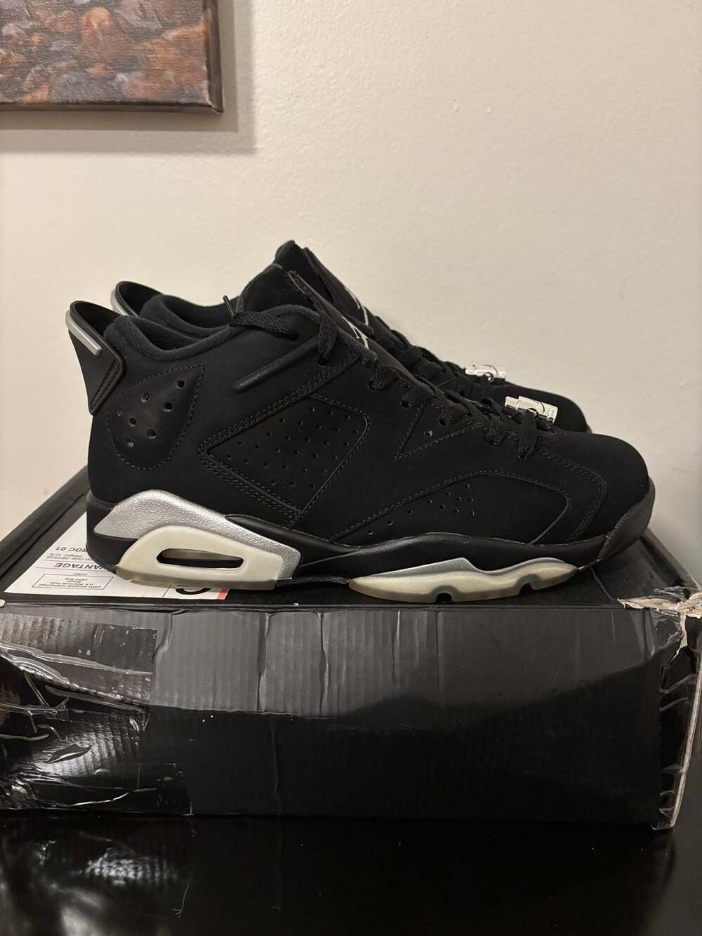 Nike Air Jordan 6 Retro Low ‘Chrome' Sz. 8 men’s - Picture 4 of 5